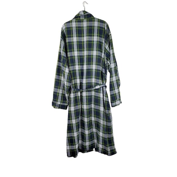 LL Bean Mens XL Gordon Dress Tartan Cotton Flannel Bath Robe Lounge Plaid Cabin - Picture 2 of 7